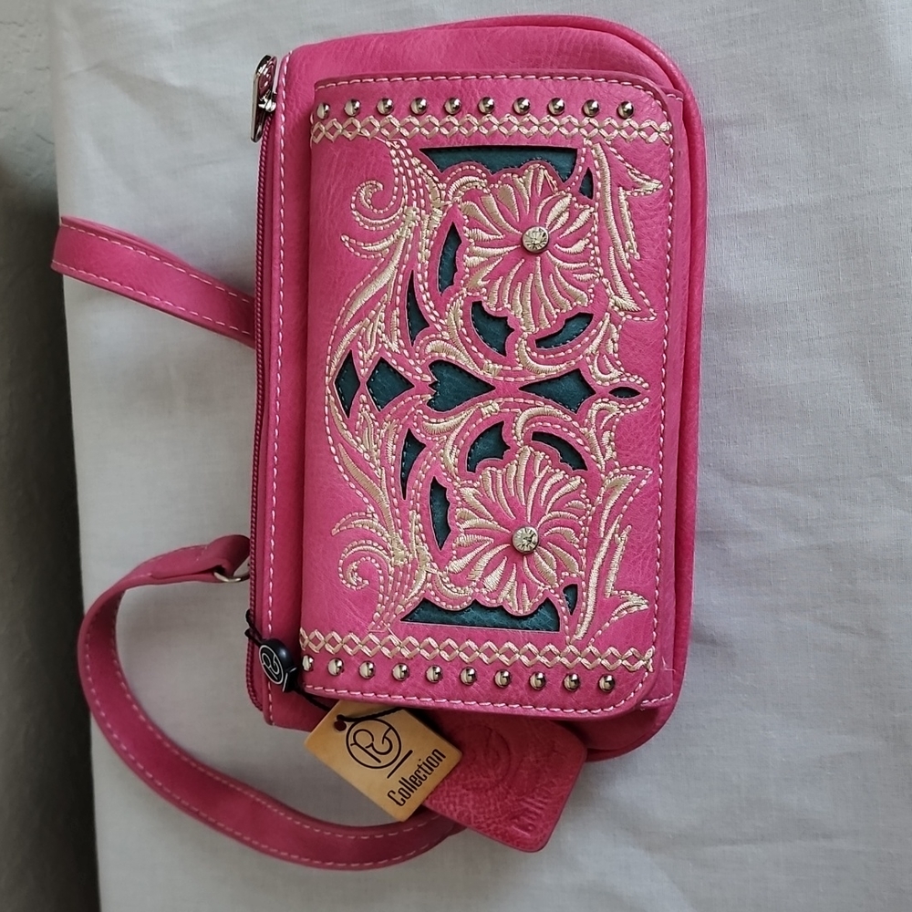 Pink P & G collection wallet crossbody 4 in 1